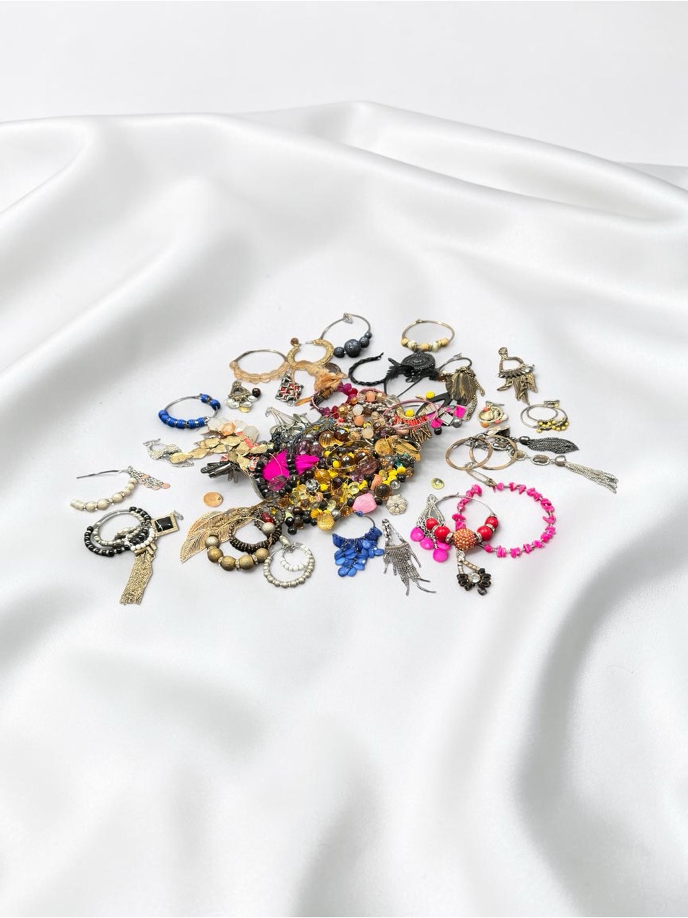 Assorted Women's Pink, Blue & Gold and Silver Fashion Earrings over 50 pieces